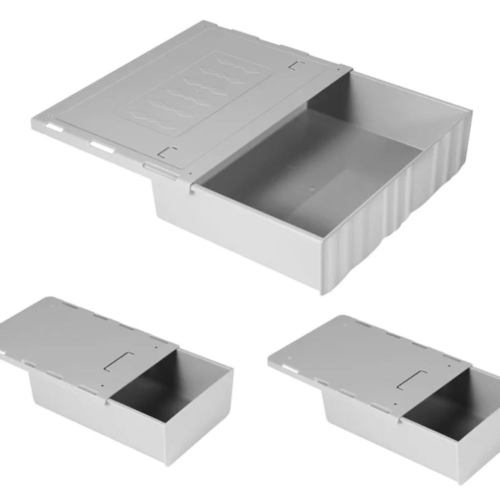 3 Pack Under Desk Drawer storage Box Punch free Gray